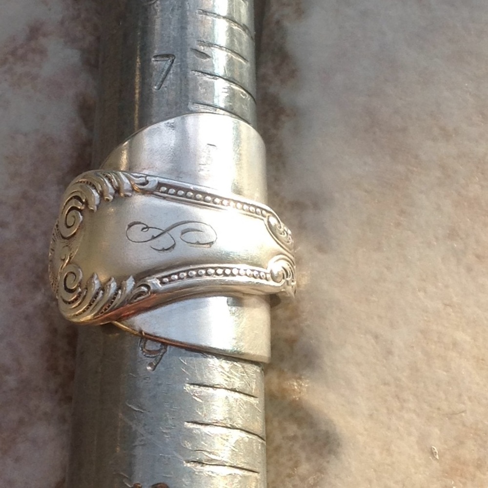 Silverware Monogrammed S Ring - image 8